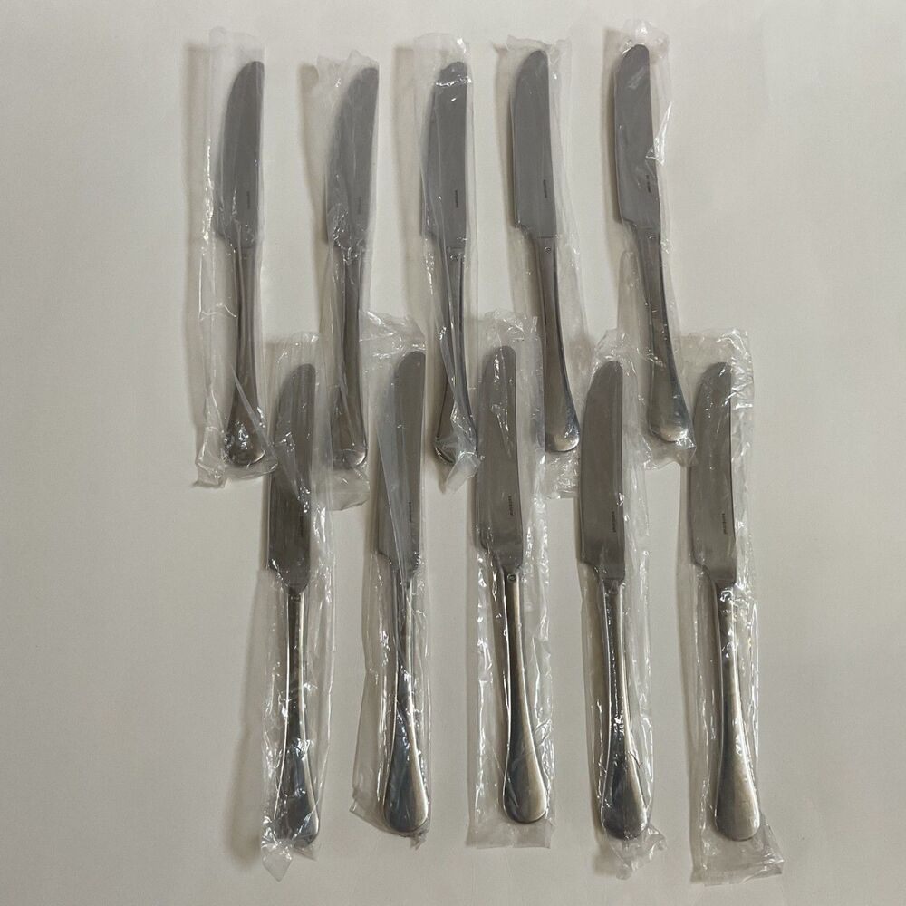 Lot 10 Sambonet QUEEN ANNE New French Solid Dinner Knife Stainless 9.5 in Italy